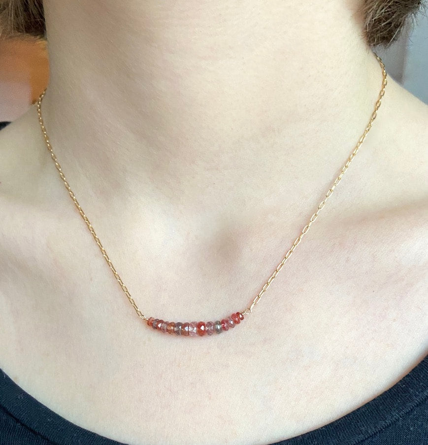 Multi-colored Natural Spinel Bar Necklace