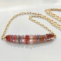 Multi-colored Natural Spinel Bar Necklace