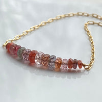 Multi-colored Natural Spinel Bar Necklace