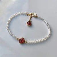 Sunstone and Quartz Crystal Bracelet