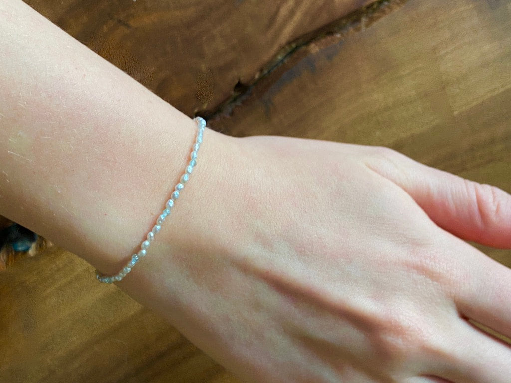 Sky Blue Topaz and Rice Pearl Bracelet