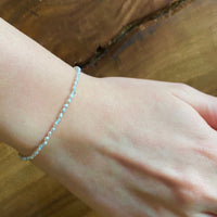 Sky Blue Topaz and Rice Pearl Bracelet