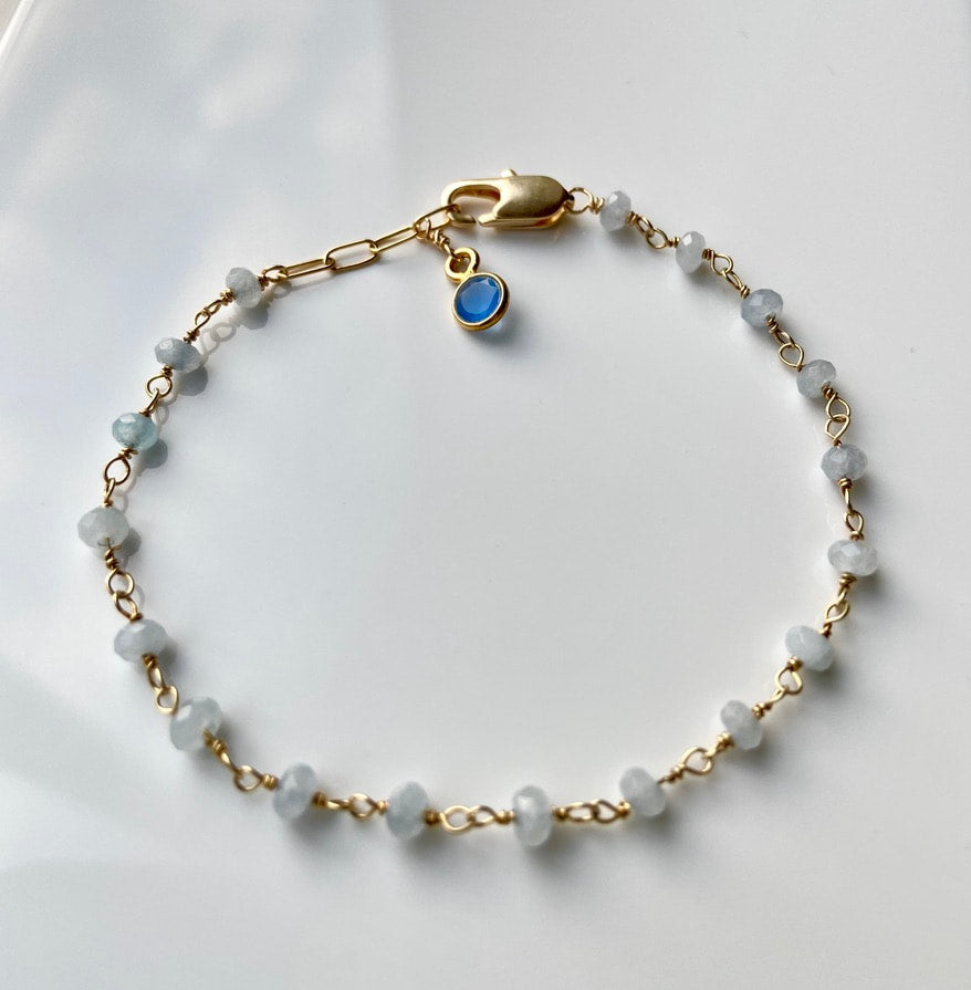 Blue Chalcedony Rosary Bracelet