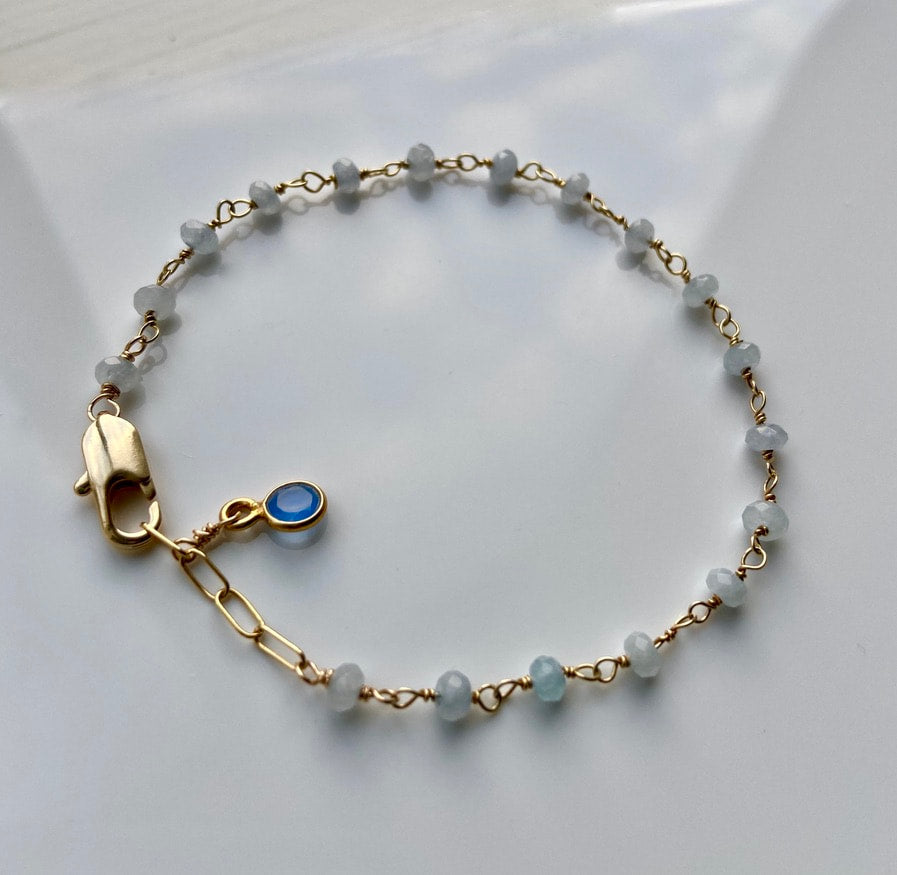 Blue Chalcedony Rosary Bracelet