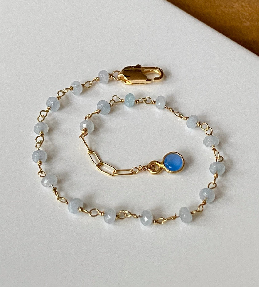 Blue Chalcedony Rosary Bracelet