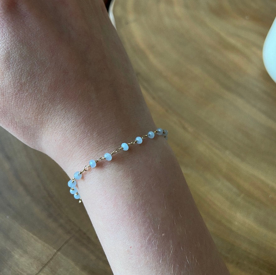 Blue Chalcedony Rosary Bracelet