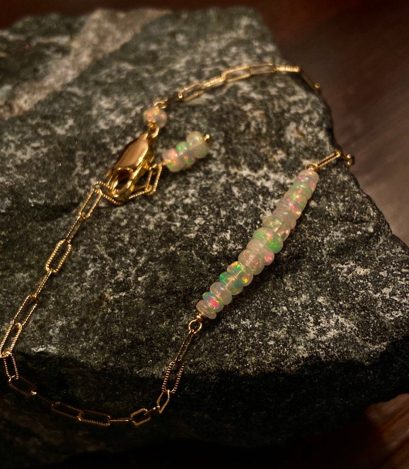 Ethiopian Opal Bar Bracelet