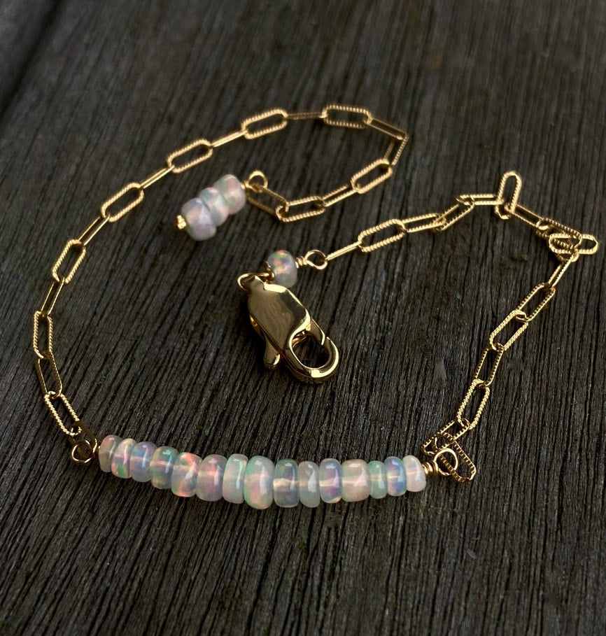 Ethiopian Opal Bar Bracelet