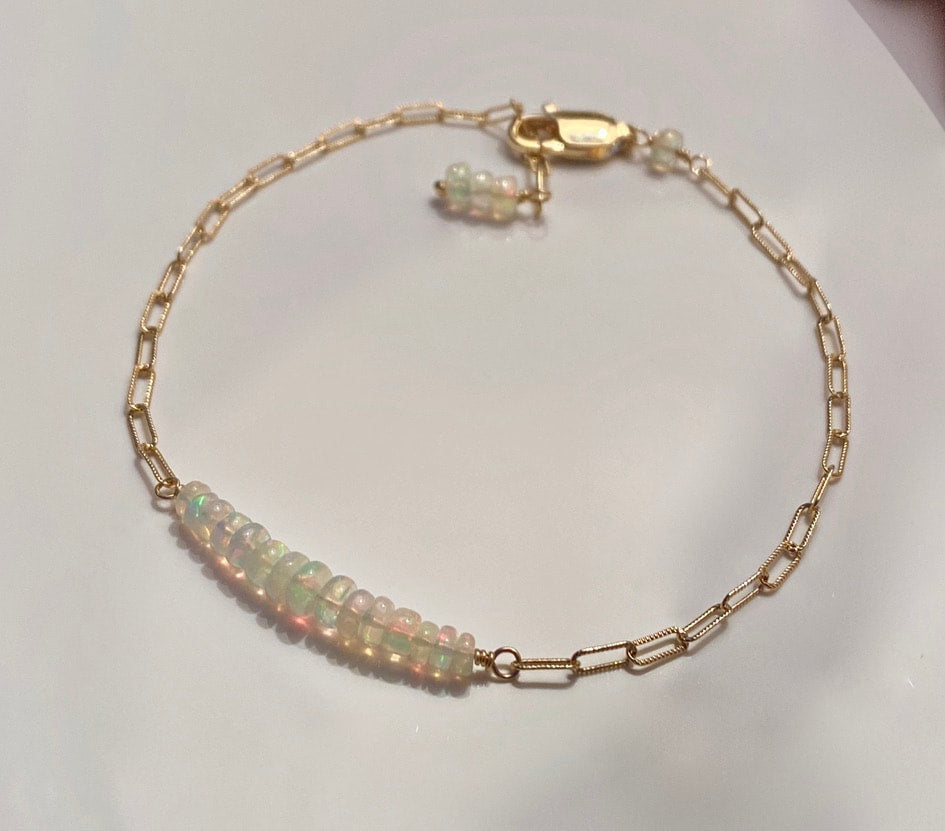 Ethiopian Opal Bar Bracelet