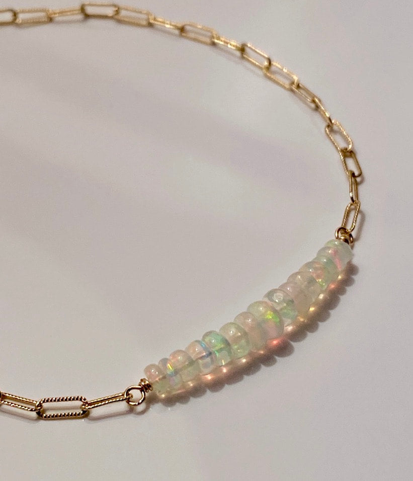 Ethiopian Opal Bar Bracelet