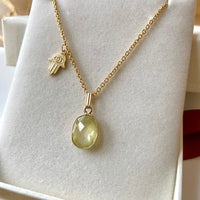 Greenish-Yellow Sapphire Pendant Necklace