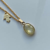 Greenish-Yellow Sapphire Pendant Necklace