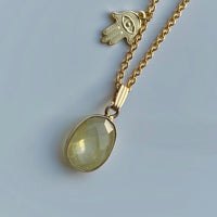 Greenish-Yellow Sapphire Pendant Necklace