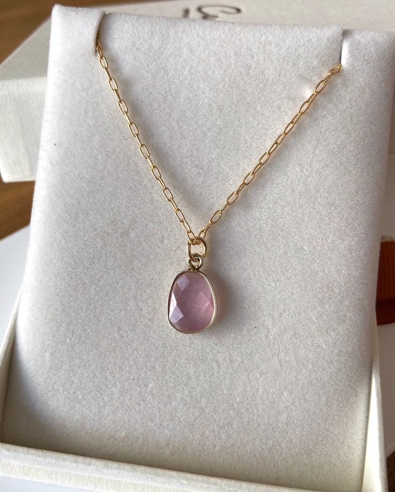 Light Pink Sapphire Pendant Necklace