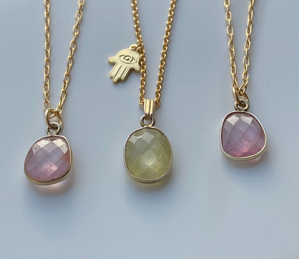 Light Pink Sapphire Pendant Necklace