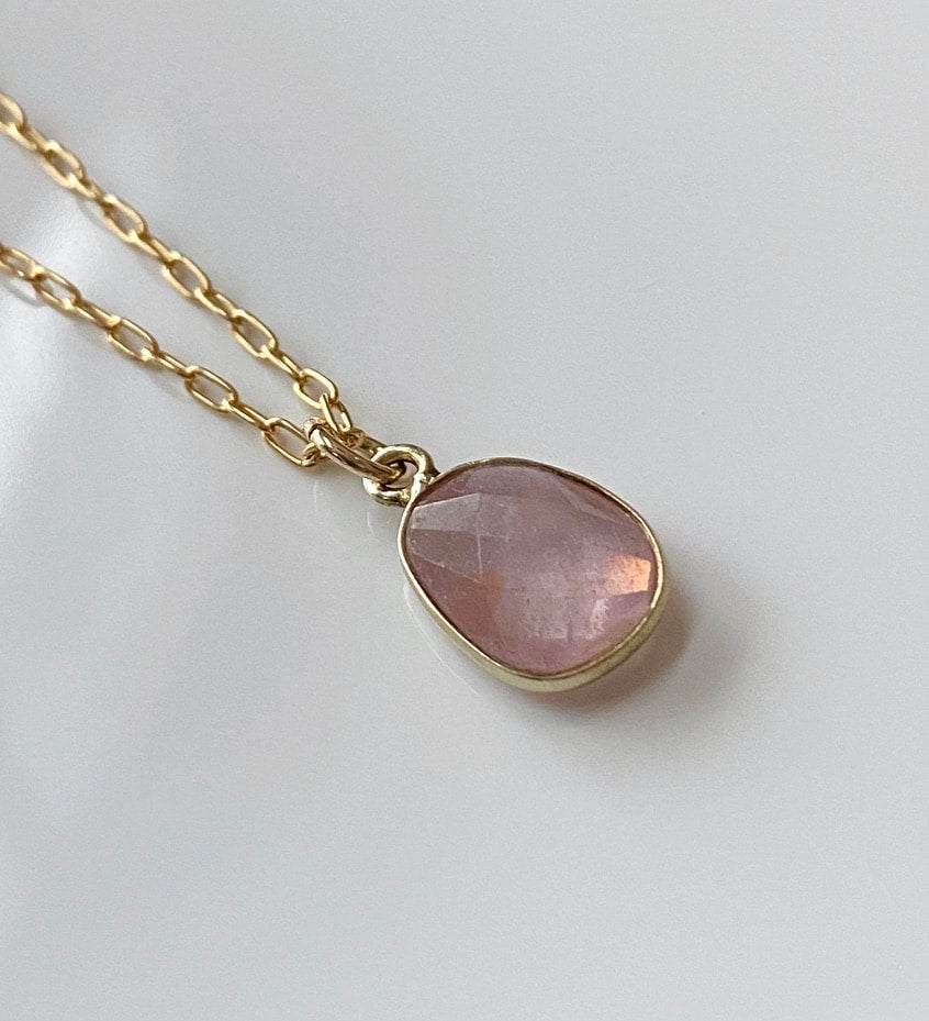 Light Pink Sapphire Pendant Necklace