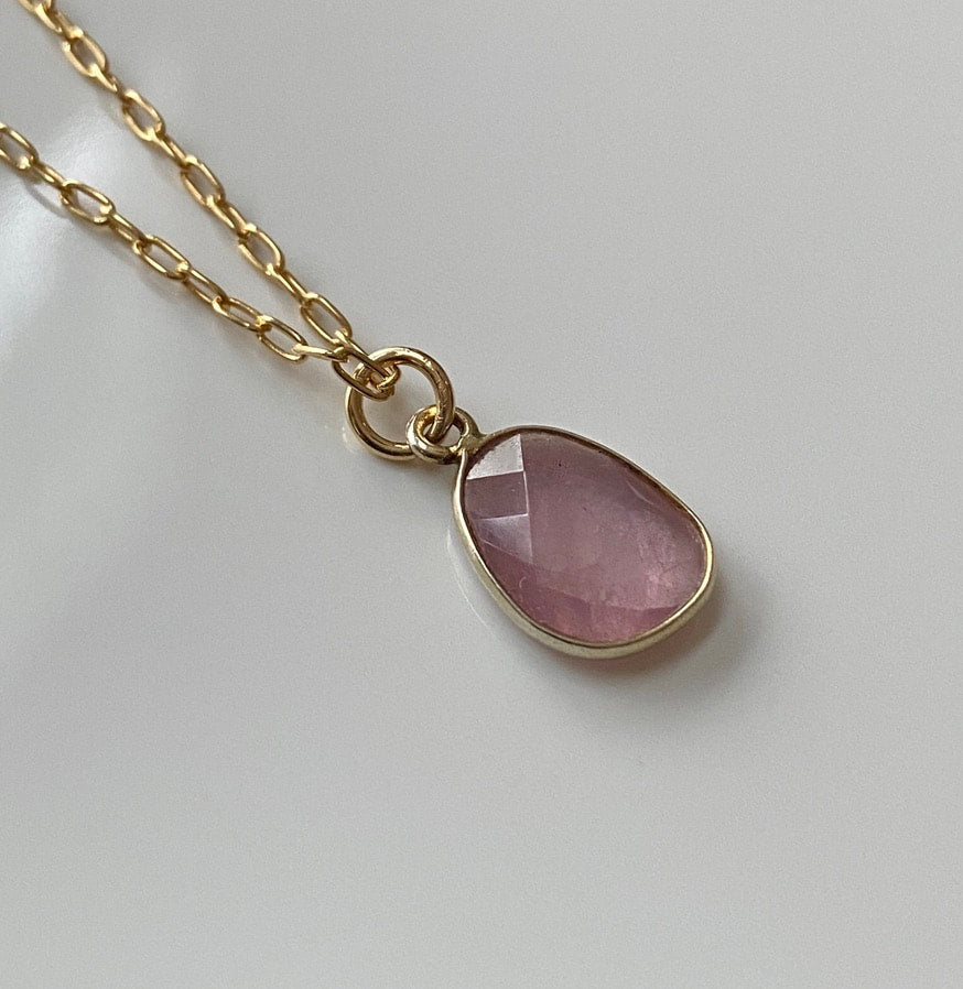 Light Pink Sapphire Pendant Necklace