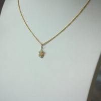 Ethiopian Opal Pendant Necklace, October Birthstone Necklace