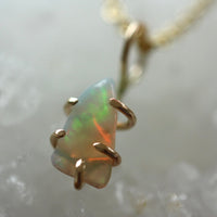 Ethiopian Opal Pendant Necklace, October Birthstone Necklace