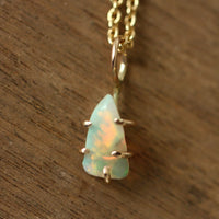 Ethiopian Opal Pendant Necklace, October Birthstone Necklace