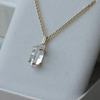 Natural Herkimer Diamond Pendant Necklace, April Birthstone Necklace