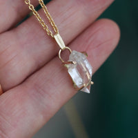 Natural Herkimer Diamond Pendant Necklace, April Birthstone Necklace