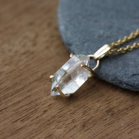 Natural Herkimer Diamond Pendant Necklace, April Birthstone Necklace