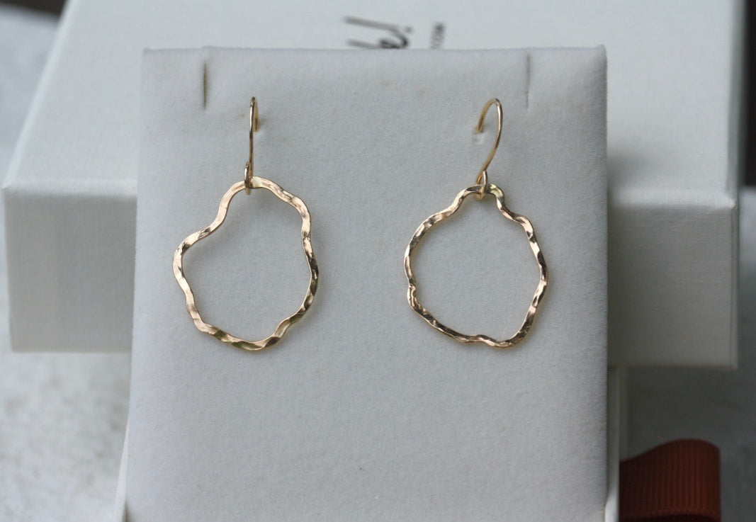 Organic Hammered Hoop Earrings