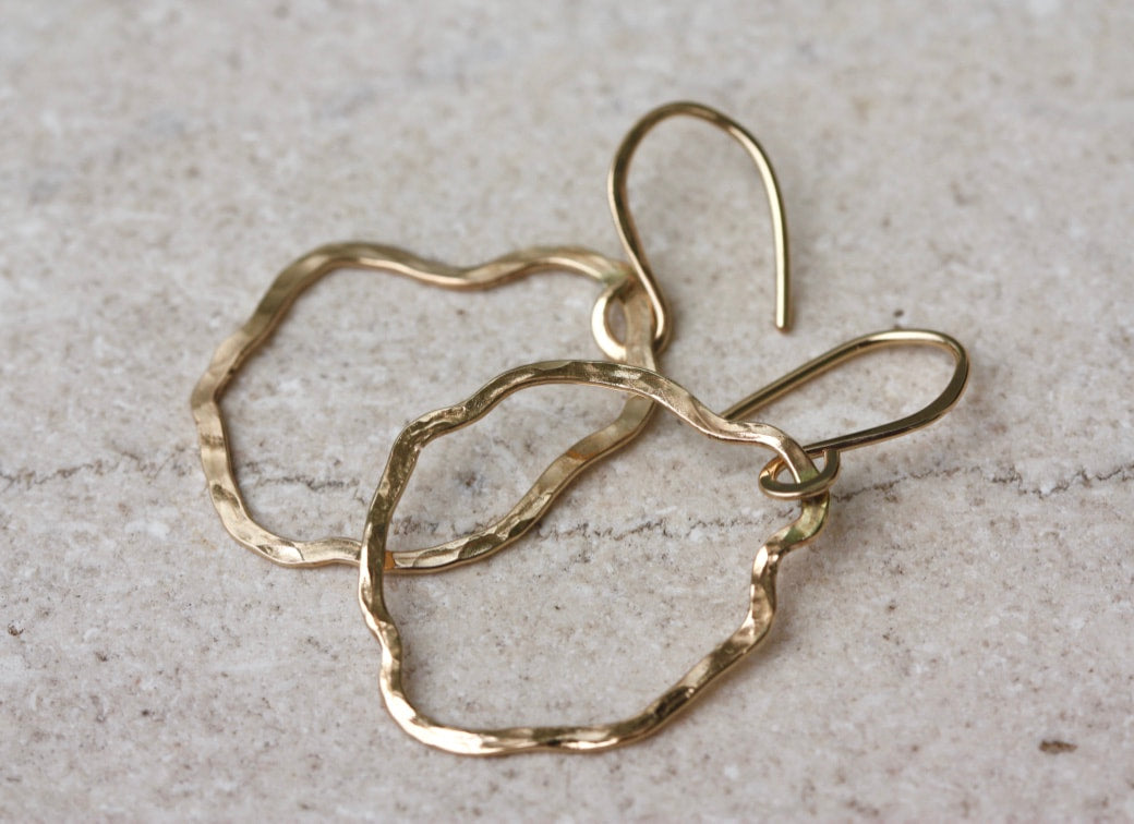 Organic Hammered Hoop Earrings