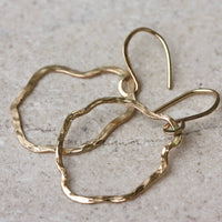 Organic Hammered Hoop Earrings