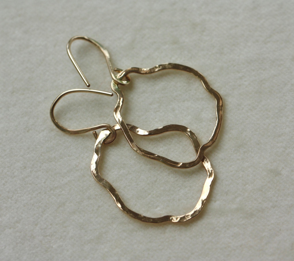 Organic Hammered Hoop Earrings