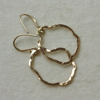 Organic Hammered Hoop Earrings