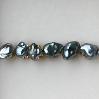 Tahitian Keshi Pearl Stud Earrings, Tahitian Grey Pearl Post Earrings, June Birthstone Earrings