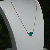 Australian Opal and Blue Sapphire Pendant Necklace, September and October Birthstone Necklace