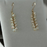 Ethiopian White Opal Cascade Earrings