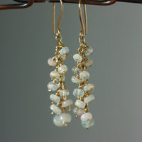 Ethiopian White Opal Cascade Earrings