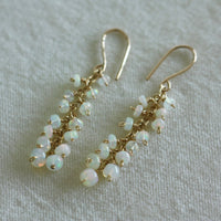 Ethiopian White Opal Cascade Earrings