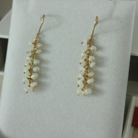 Ethiopian White Opal Cascade Earrings