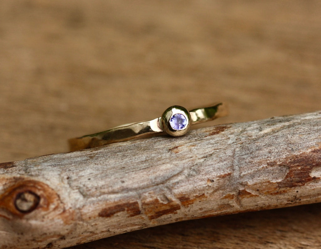 Tanzanite and Recycled 14k Gold Ring, December Birthstone Ring