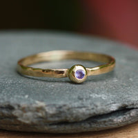 Tanzanite and Recycled 14k Gold Ring, December Birthstone Ring