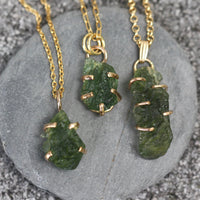 Natural Moldavite Tektite Pendant Necklace
