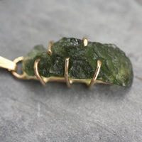 Natural Moldavite Tektite Pendant Necklace
