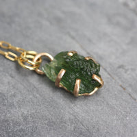 Natural Moldavite Tektite Pendant Necklace