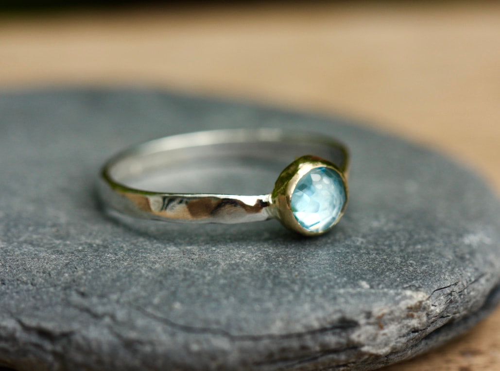 Sky Blue Topaz Ring, November Birthstone Ring