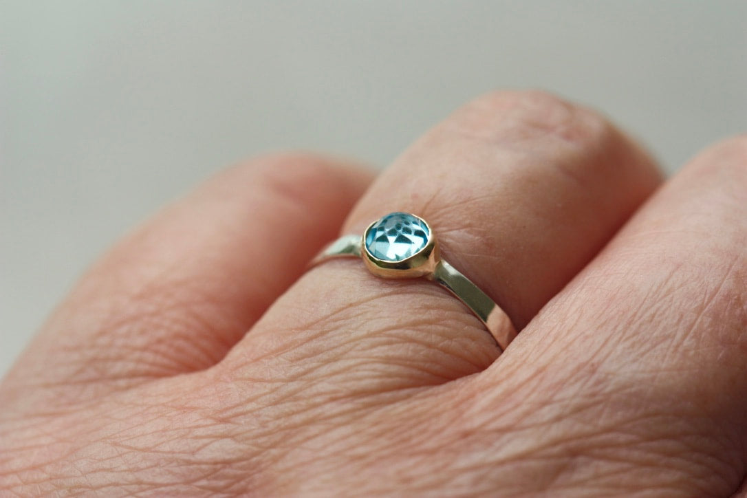Sky Blue Topaz Ring, November Birthstone Ring