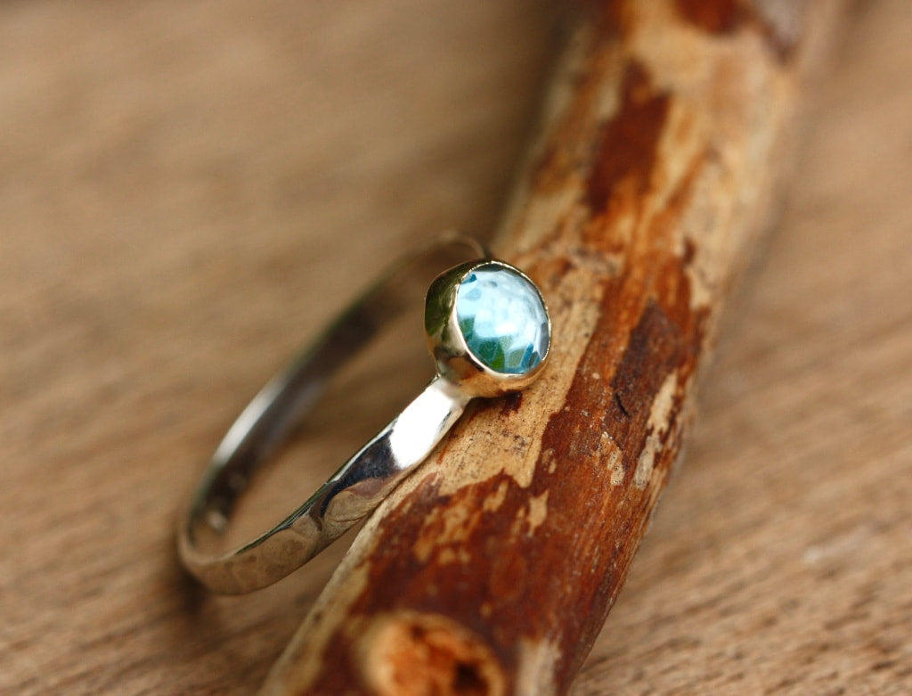 Sky Blue Topaz Ring, November Birthstone Ring