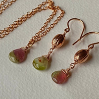 Watermelon Bicolor Tourmaline Earrings, October Birthstone Earrings