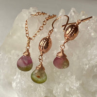 Watermelon Bicolor Tourmaline Earrings, October Birthstone Earrings