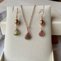 Watermelon Bicolor Tourmaline Earrings, October Birthstone Earrings