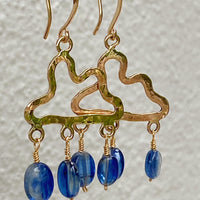 Hammered Cloud Earrings with Blue Kyanite